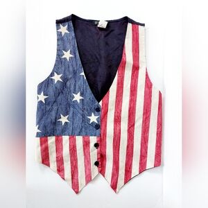 American Flag Vintage Vest‎ Small/Medium 111 Main Country Western Patriotic